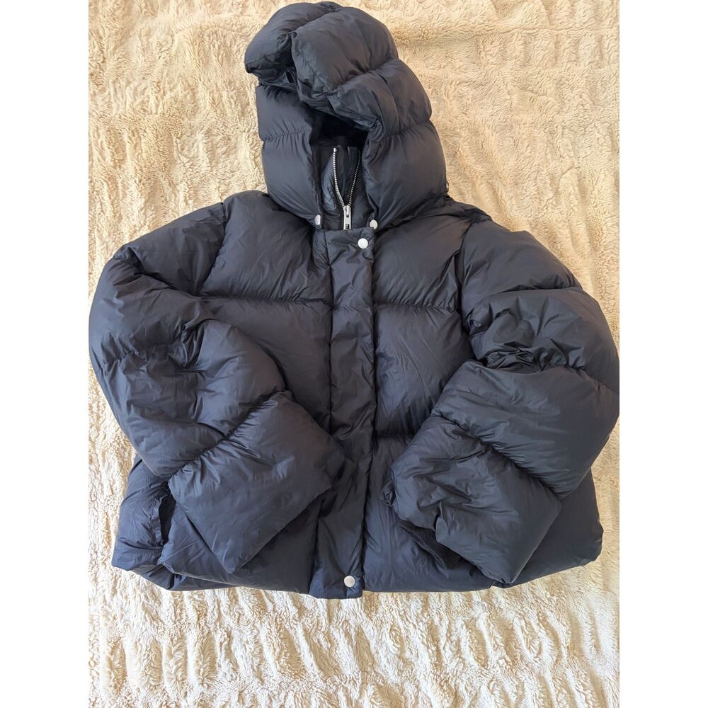 Short Black Puffer Coat Women Size XL by BR Down Insulation